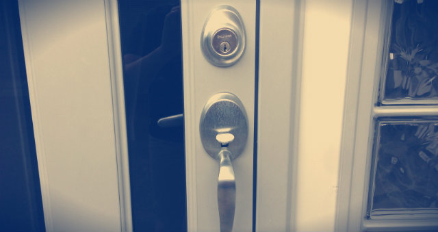 An image of a new door lock that has been installed